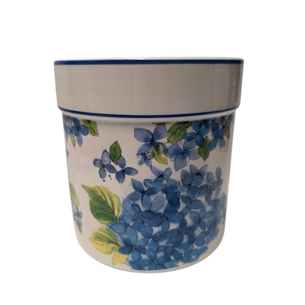 Sur La Table Kitchen Utincil Holder Hydrangea Floral Ceramic
